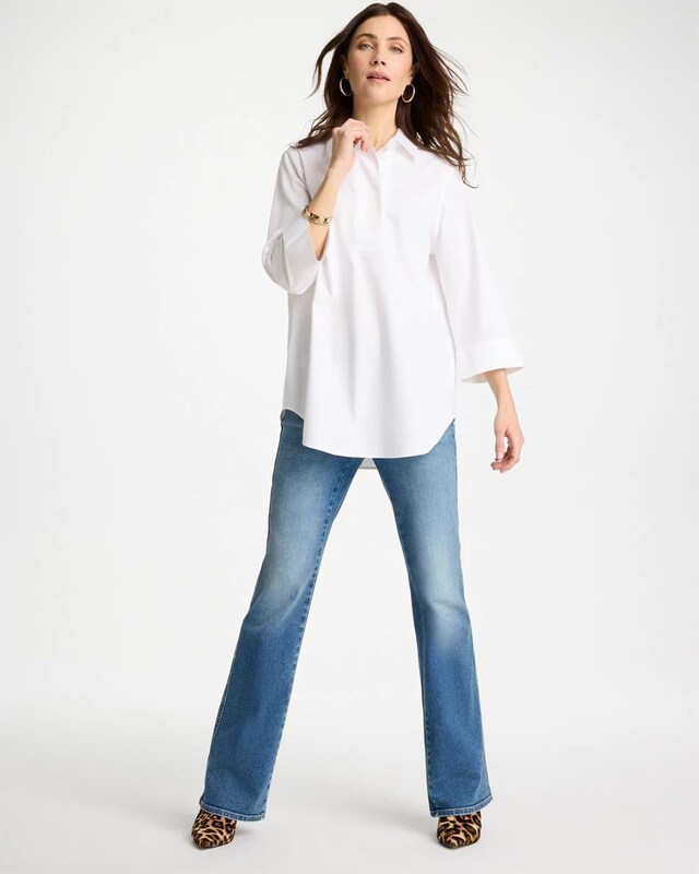 No Iron Stretch Popover Tunic - image 2